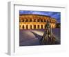 France, Provence, Nimes, Roman Ampitheatre, Toreador Statue at Dusk-Shaun Egan-Framed Photographic Print