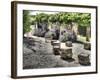 France, Provence. Outdoor Patio of the Saint-Hilaire Abbey-Julie Eggers-Framed Photographic Print