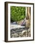 France, Provence. Outdoor Patio of the Saint-Hilaire Abbey-Julie Eggers-Framed Photographic Print