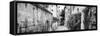 France Provence Panoramic Collection - Street Scene B&W - Uzès-Philippe Hugonnard-Framed Stretched Canvas