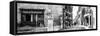 France Provence Panoramic Collection - Typical Provencal Street B&W-Philippe Hugonnard-Framed Stretched Canvas