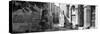 France Provence Panoramic Collection - Typical Provencal Street Scene B&W-Philippe Hugonnard-Stretched Canvas