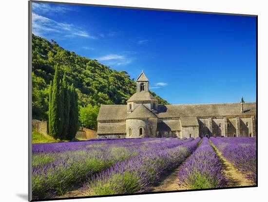 France, Provence, Senanque Abbey with Lavender in Full Bloom-Terry Eggers-Mounted Photographic Print