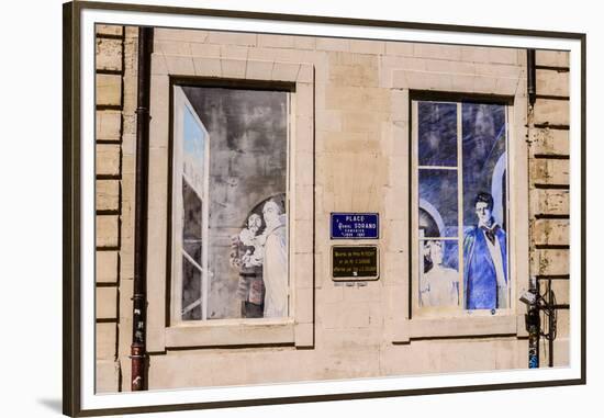 France, Provence, Vaucluse, Avignon, Place Daniel Sorano, House Facade, Mural Painting-Udo Siebig-Framed Premium Photographic Print