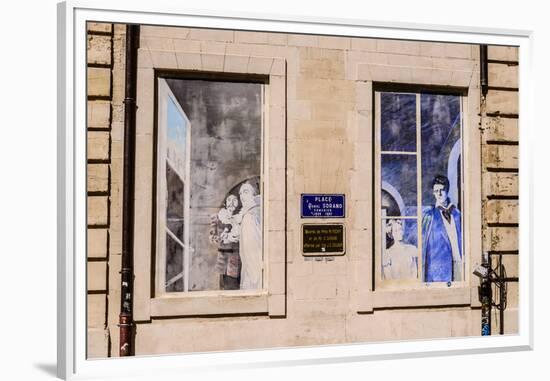 France, Provence, Vaucluse, Avignon, Place Daniel Sorano, House Facade, Mural Painting-Udo Siebig-Framed Premium Photographic Print