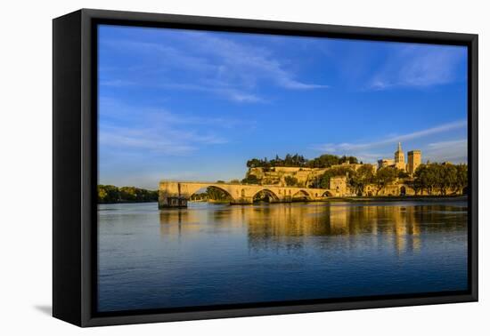 France, Provence, Vaucluse, Avignon, Rh™ne Shore-Udo Siebig-Framed Stretched Canvas