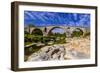 France, Provence, Vaucluse, Bonnieux, River Calavon, Roman Stone Arched Bridge Pont Julien-Udo Siebig-Framed Photographic Print