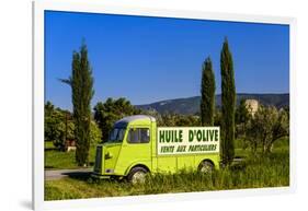 France, Provence, Vaucluse, Coustellet, Olive Mill, Pickup Van Citroen Type H, Advertising Vehicle-Udo Siebig-Framed Photographic Print