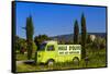 France, Provence, Vaucluse, Coustellet, Olive Mill, Pickup Van Citroen Type H, Advertising Vehicle-Udo Siebig-Framed Stretched Canvas