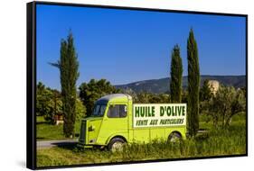 France, Provence, Vaucluse, Coustellet, Olive Mill, Pickup Van Citroen Type H, Advertising Vehicle-Udo Siebig-Framed Stretched Canvas