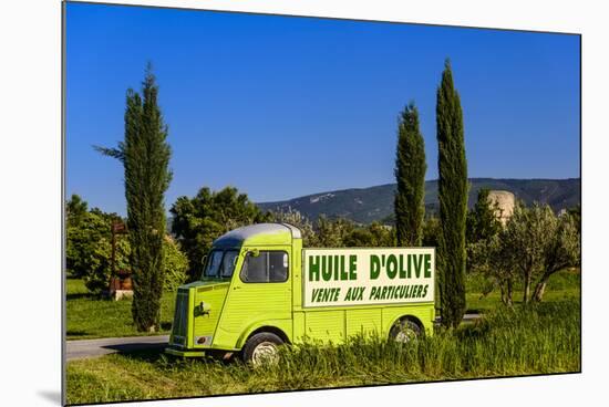 France, Provence, Vaucluse, Coustellet, Olive Mill, Pickup Van Citroen Type H, Advertising Vehicle-Udo Siebig-Mounted Photographic Print