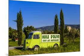 France, Provence, Vaucluse, Coustellet, Olive Mill, Pickup Van Citroen Type H, Advertising Vehicle-Udo Siebig-Mounted Photographic Print