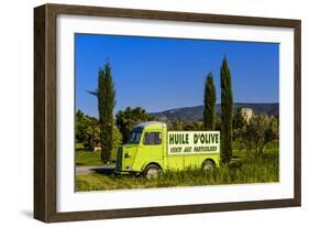 France, Provence, Vaucluse, Coustellet, Olive Mill, Pickup Van Citroen Type H, Advertising Vehicle-Udo Siebig-Framed Photographic Print