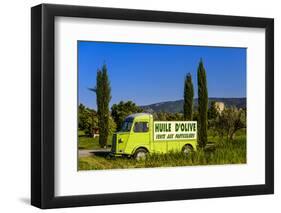 France, Provence, Vaucluse, Coustellet, Olive Mill, Pickup Van Citroen Type H, Advertising Vehicle-Udo Siebig-Framed Photographic Print