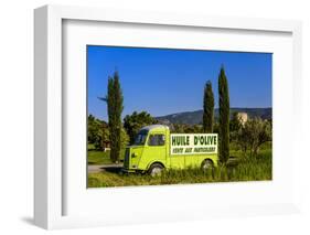 France, Provence, Vaucluse, Coustellet, Olive Mill, Pickup Van Citroen Type H, Advertising Vehicle-Udo Siebig-Framed Photographic Print