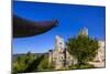France, Provence, Vaucluse, Lacoste, Castle Ruin Lacoste, Sculpture with Hands-Udo Siebig-Mounted Photographic Print
