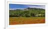 France, Provence, Vaucluse, Lacoste, Poppy Field with View of the Village-Udo Siebig-Framed Photographic Print