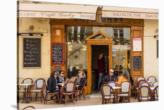 France, Provence, Vaucluse, Lourmarin, Old Town, Bistro-Udo Siebig-Stretched Canvas