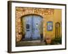 France, Provence, Vaucluse, Roussillon, Old Town, House Facade, House Gate, Mural Painting-Udo Siebig-Framed Photographic Print