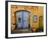 France, Provence, Vaucluse, Roussillon, Old Town, House Facade, House Gate, Mural Painting-Udo Siebig-Framed Photographic Print