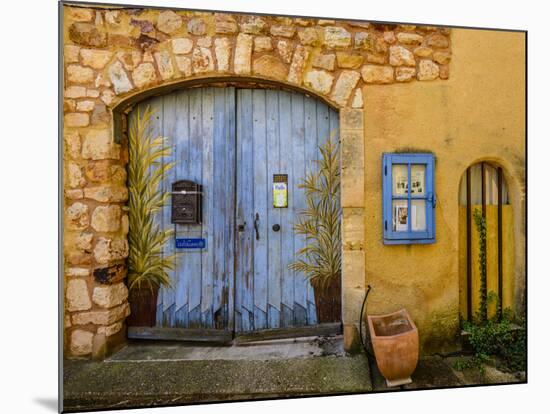 France, Provence, Vaucluse, Roussillon, Old Town, House Facade, House Gate, Mural Painting-Udo Siebig-Mounted Photographic Print