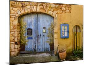 France, Provence, Vaucluse, Roussillon, Old Town, House Facade, House Gate, Mural Painting-Udo Siebig-Mounted Photographic Print