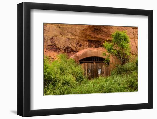 France, Provence, Vaucluse, Roussillon, Old Town, Rock Cave, Entrance Gate-Udo Siebig-Framed Photographic Print