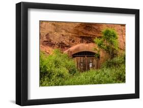 France, Provence, Vaucluse, Roussillon, Old Town, Rock Cave, Entrance Gate-Udo Siebig-Framed Photographic Print