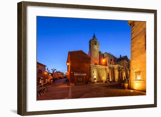 France, Provence, Vaucluse, Roussillon, Town Hall Square, Church-Udo Siebig-Framed Photographic Print