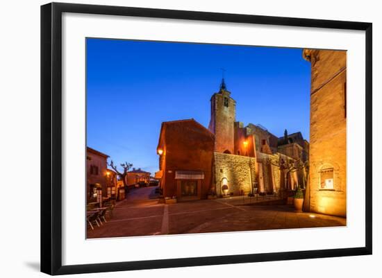 France, Provence, Vaucluse, Roussillon, Town Hall Square, Church-Udo Siebig-Framed Photographic Print