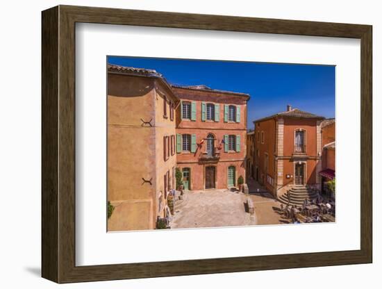 France, Provence, Vaucluse, Roussillon, Town Hall Square with Town Hall-Udo Siebig-Framed Photographic Print