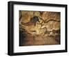 France, Reconstruction of Bull Rock Paintings of Lascaux Caves-null-Framed Giclee Print