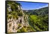 France, Rh™ne-Alpes, Ard?che, Vallon-Pont-D'Arc, Gorges De L'Ard?che, BelvŽd?re De La CathŽdrale-Udo Siebig-Framed Stretched Canvas