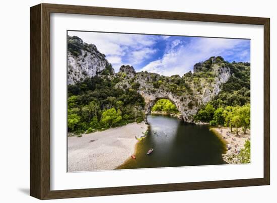 France, Rh™ne-Alpes, Ard?che, Vallon-Pont-D'Arc, Gorges De L'Ard?che, Pont D'Arc-Udo Siebig-Framed Photographic Print