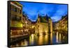 France, Rh™ne-Alpes, Haute-Savoie, Annecy, River Thiou, Old Town, Palais De L'Isle-Udo Siebig-Framed Stretched Canvas