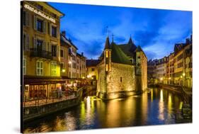 France, Rh™ne-Alpes, Haute-Savoie, Annecy, River Thiou, Old Town, Palais De L'Isle-Udo Siebig-Stretched Canvas