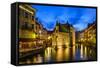 France, Rh™ne-Alpes, Haute-Savoie, Annecy, River Thiou, Old Town, Palais De L'Isle-Udo Siebig-Framed Stretched Canvas