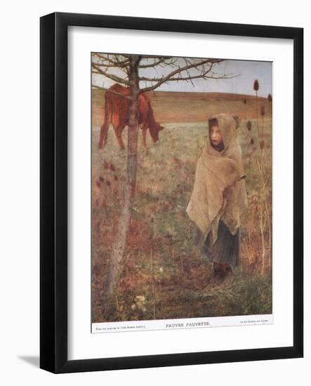 France, Small; Girl; Fauvette; Cow; Rural; Poor; Clothing-Jules Bastien-Lepage-Framed Giclee Print
