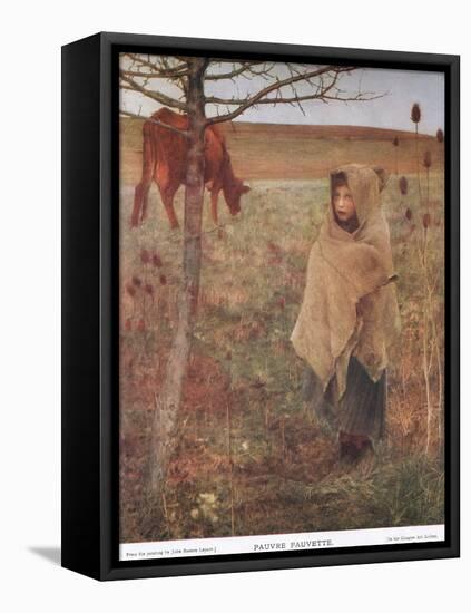 France, Small; Girl; Fauvette; Cow; Rural; Poor; Clothing-Jules Bastien-Lepage-Framed Stretched Canvas