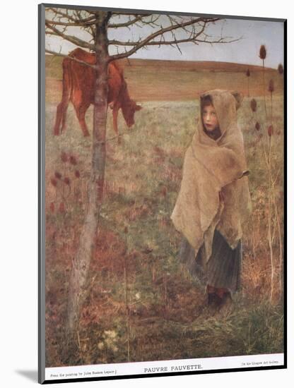 France, Small; Girl; Fauvette; Cow; Rural; Poor; Clothing-Jules Bastien-Lepage-Mounted Giclee Print