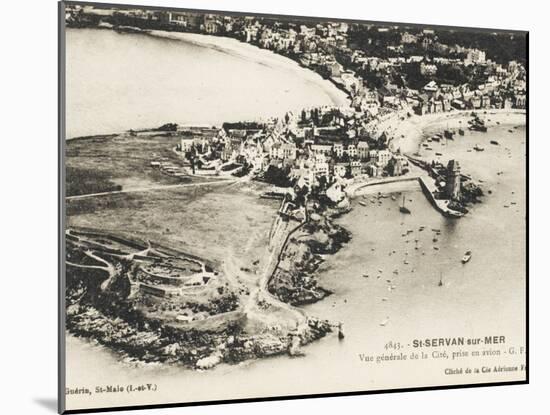 France - St Servan-Sur-Mer - Aerial View of the Town Taken from an Aeroplane-null-Mounted Photographic Print
