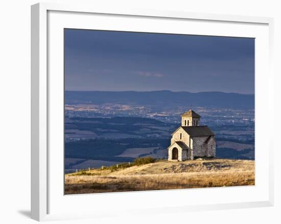 France, Tarn, Dourgne; the Tiny Chapelle De St Ferreol on a Crest Above the Village of Dourgne-Katie Garrod-Framed Photographic Print