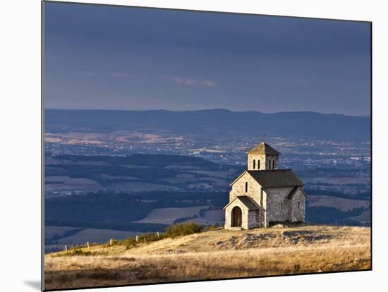 France, Tarn, Dourgne; the Tiny Chapelle De St Ferreol on a Crest Above the Village of Dourgne-Katie Garrod-Mounted Photographic Print