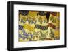 France. Textiles with sunflower and olive designs, La Victoire, Place Richelme.-Kevin Oke-Framed Photographic Print