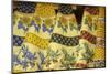 France. Textiles with sunflower and olive designs, La Victoire, Place Richelme.-Kevin Oke-Mounted Photographic Print