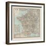 France Travel Map-The Vintage Collection-Framed Giclee Print