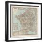 France Travel Map-The Vintage Collection-Framed Giclee Print