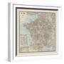 France Travel Map-The Vintage Collection-Framed Giclee Print