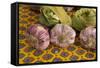 France, Vaucluse, Lourmarin. Garlic at the Friday Market-Kevin Oke-Framed Stretched Canvas