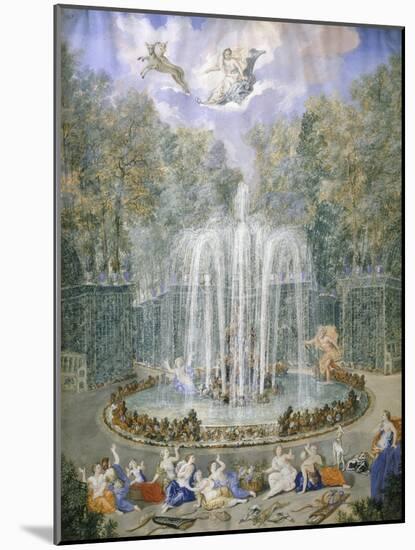 France, Versailles, Fountain in Gardens-Jean Antoine Simeon Fort-Mounted Giclee Print